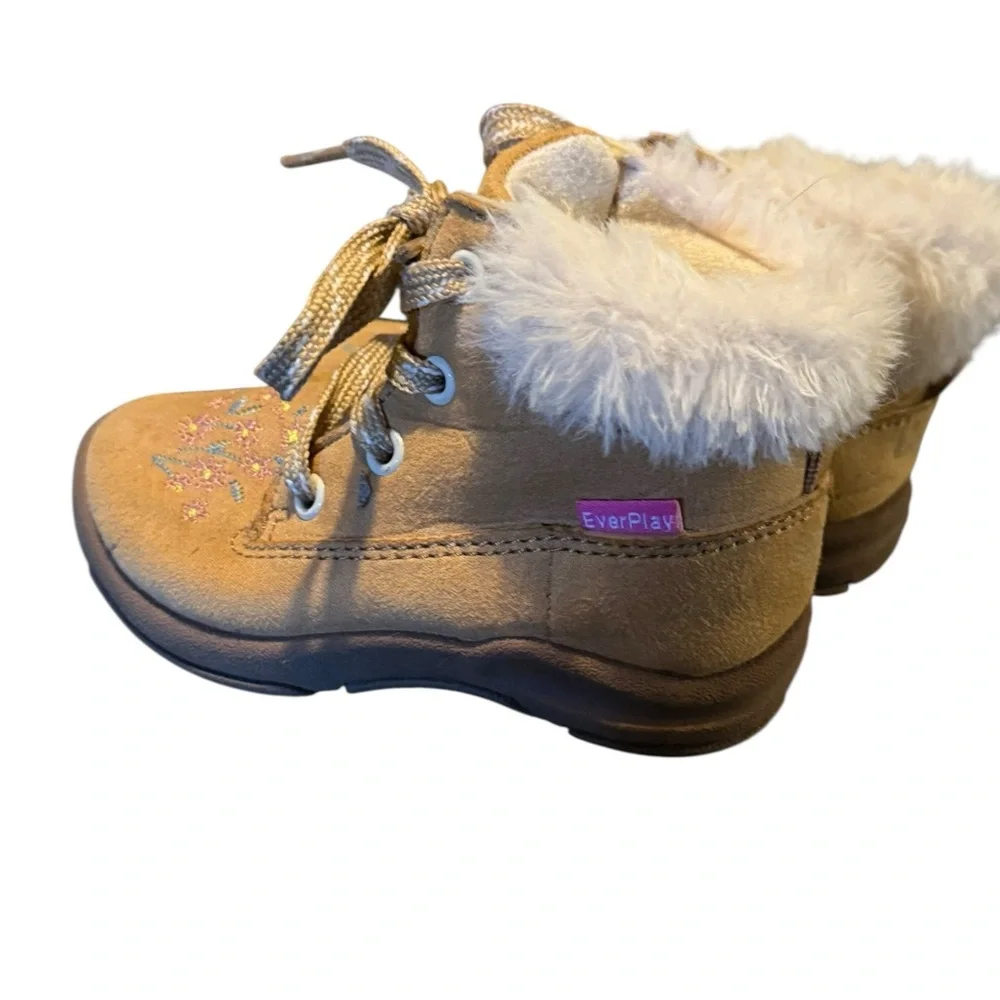 OshKosh B'gosh Camel‎ Brown Faux Fur Booties Toddler girl Sz 6